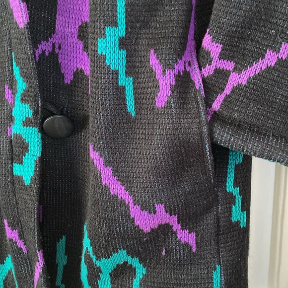 Changing Scene ~ 80s Vintage Knitted Heavy Sweater Coat ~ Size Small - Picture 4 of 14